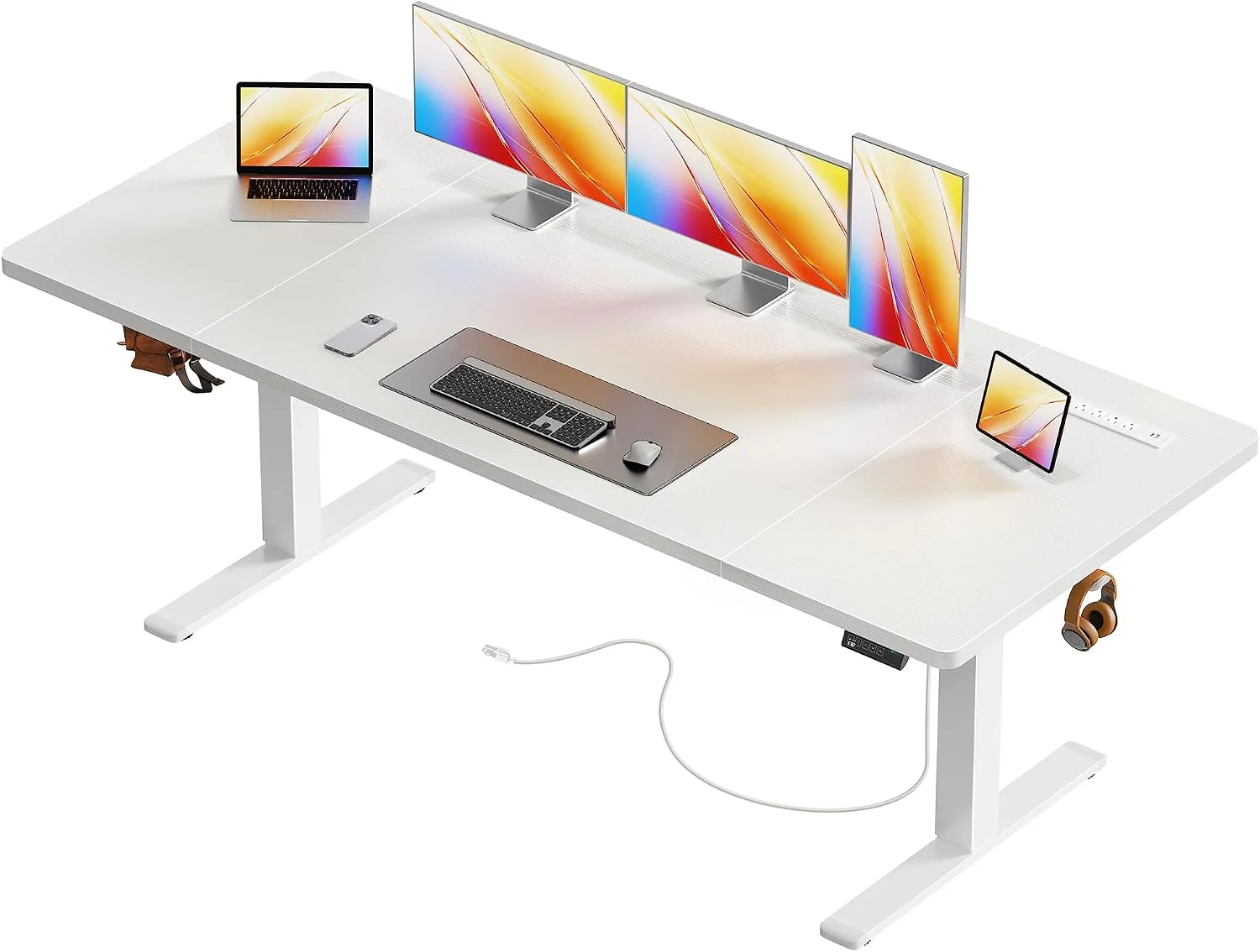 Electric Standing Desk with Power Outlets and USB-C Port, 47 X 24 Inch Height Adjustable Desk - Image 6