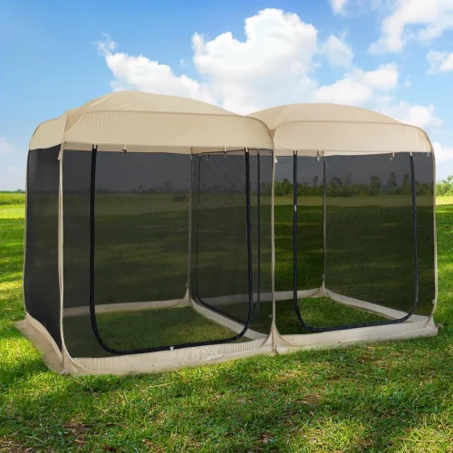 Pop Up Screen House Tent, Instant Outdoor Gazebo with Mosquito Netting & UPF 50+ Sun Protection