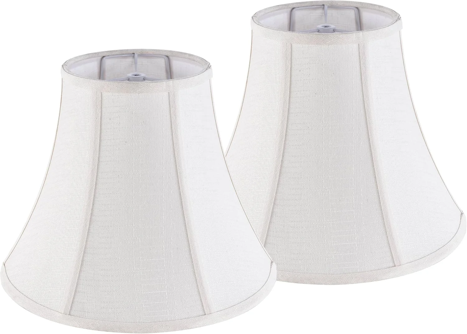 White Bell Lamp Shades Set of 2 Medium Shade 6.7``Top x 13``Bottom x 10``High(Spider) Traditional Lampshade for - Image 4