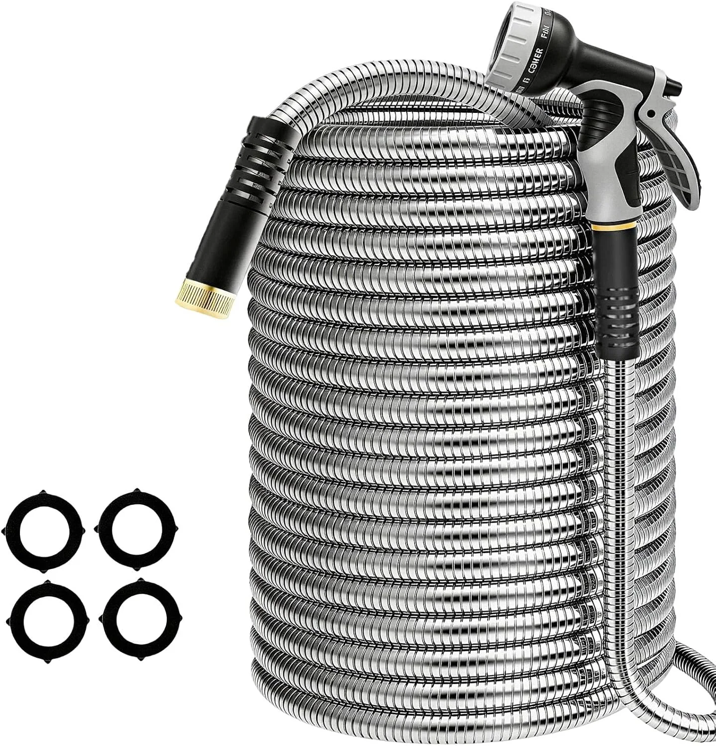 150ft Stainless Steel Garden Hose, No-Kink Leak-Proof Crush Resistant, 10-Function Nozzle for Lawn Care - Image 8