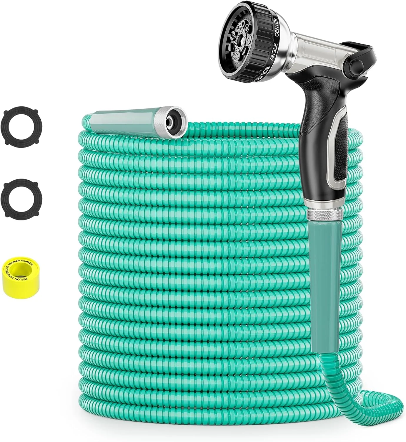 100ft 304 Stainless Steel Garden Hose Metal, Heavy Duty Water Pipe with Nozzles for Yard - Image 7
