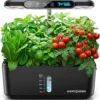 Hydroponics Growing System Herb Garden: 10 Pods Indoor Garden Kit with LED Grow Light and Smart Temp &