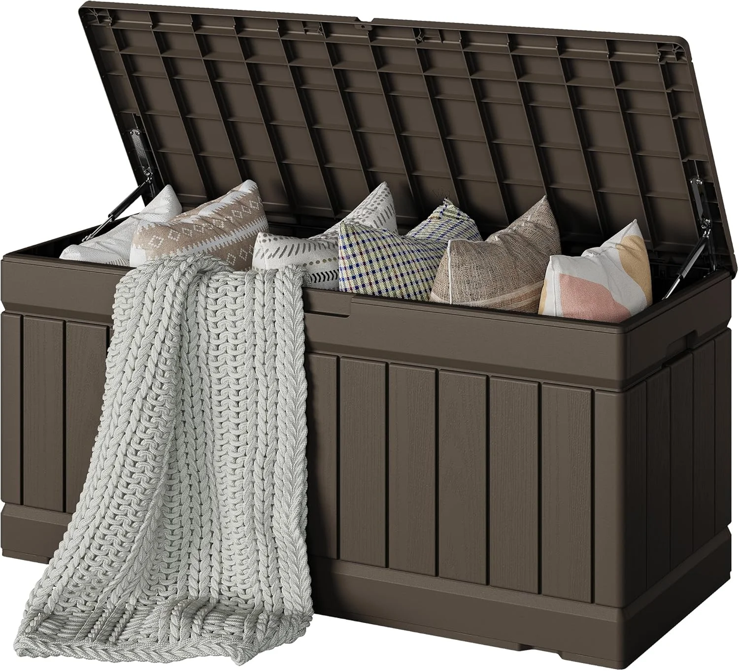 78 Gallon Deck Box, Waterproof Resin Outdoor Storage Box - Image 24