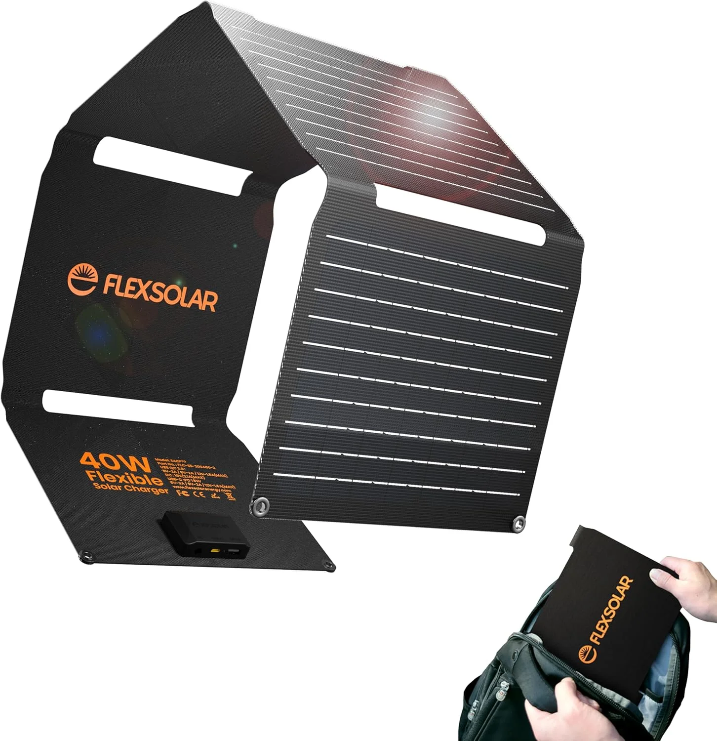 100W Portable Solar Panels Chargers with PD3.0 USB-C, QC3.0 USB-A and DC Outputs Foldable IP67 Waterproof - Image 3