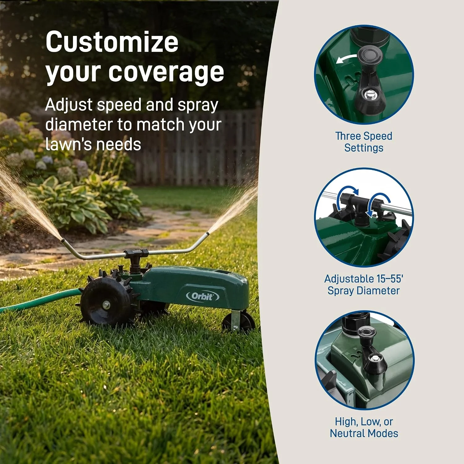 Traveling Tractor Water Sprinkler, Self-Propelled Traveling Sprinkler for Wide Lawn Coverage - Image 6