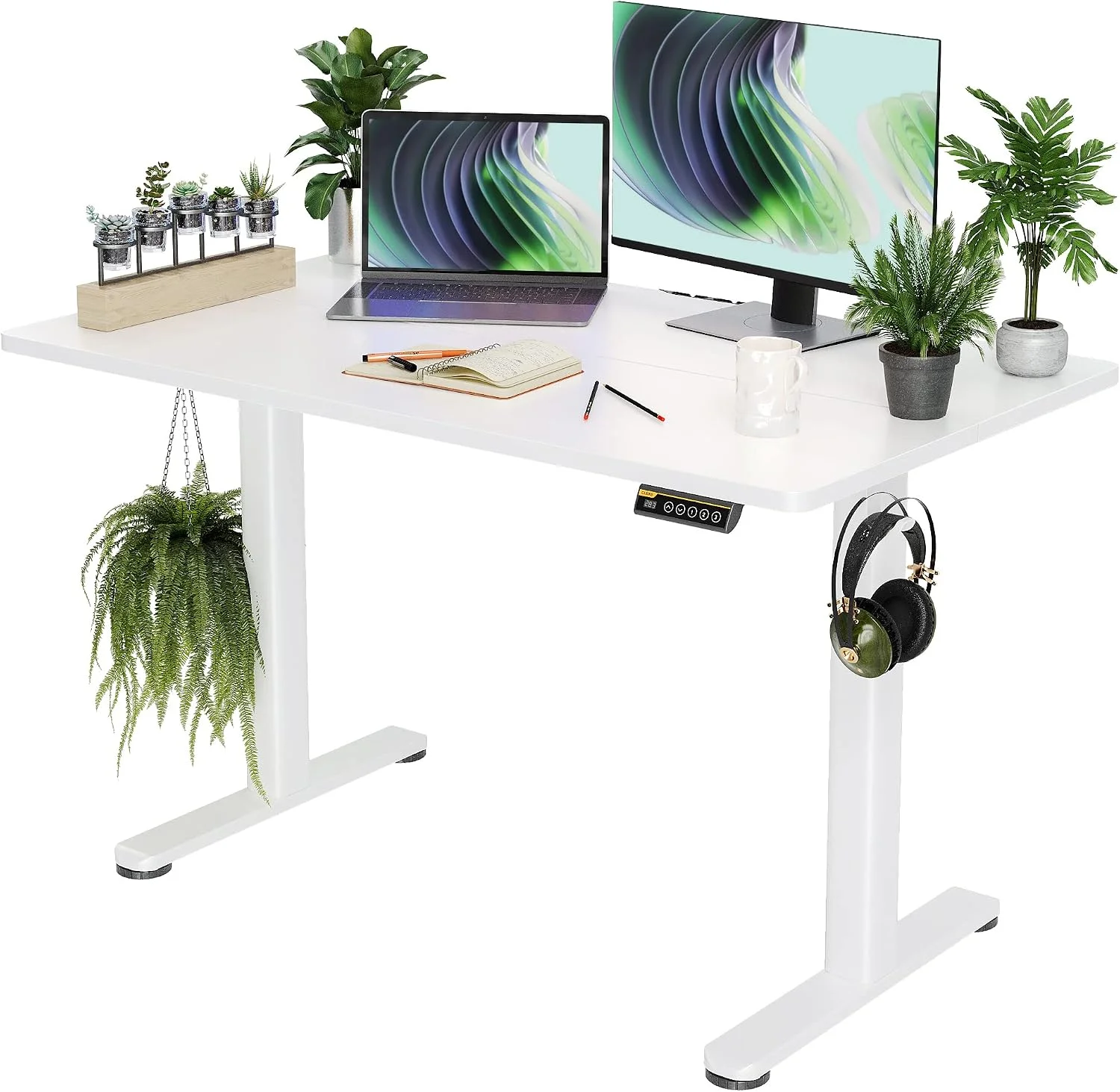 Electric Standing Desk, Adjustable Height Stand up Desk, 24x48 Inches Sit Stand Home Office Desk with Splice - Image 27