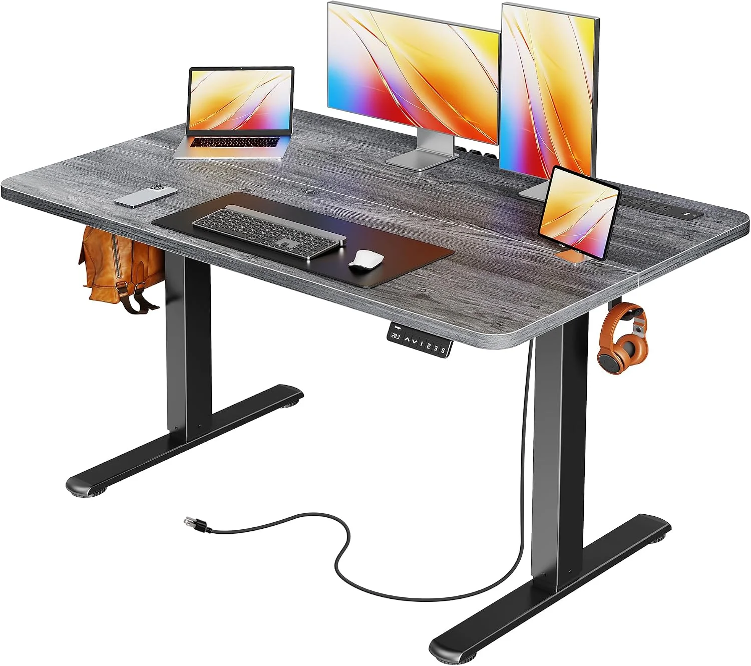 Electric Standing Desk with Power Outlets and USB-C Port, 47 X 24 Inch Height Adjustable Desk - Image 7