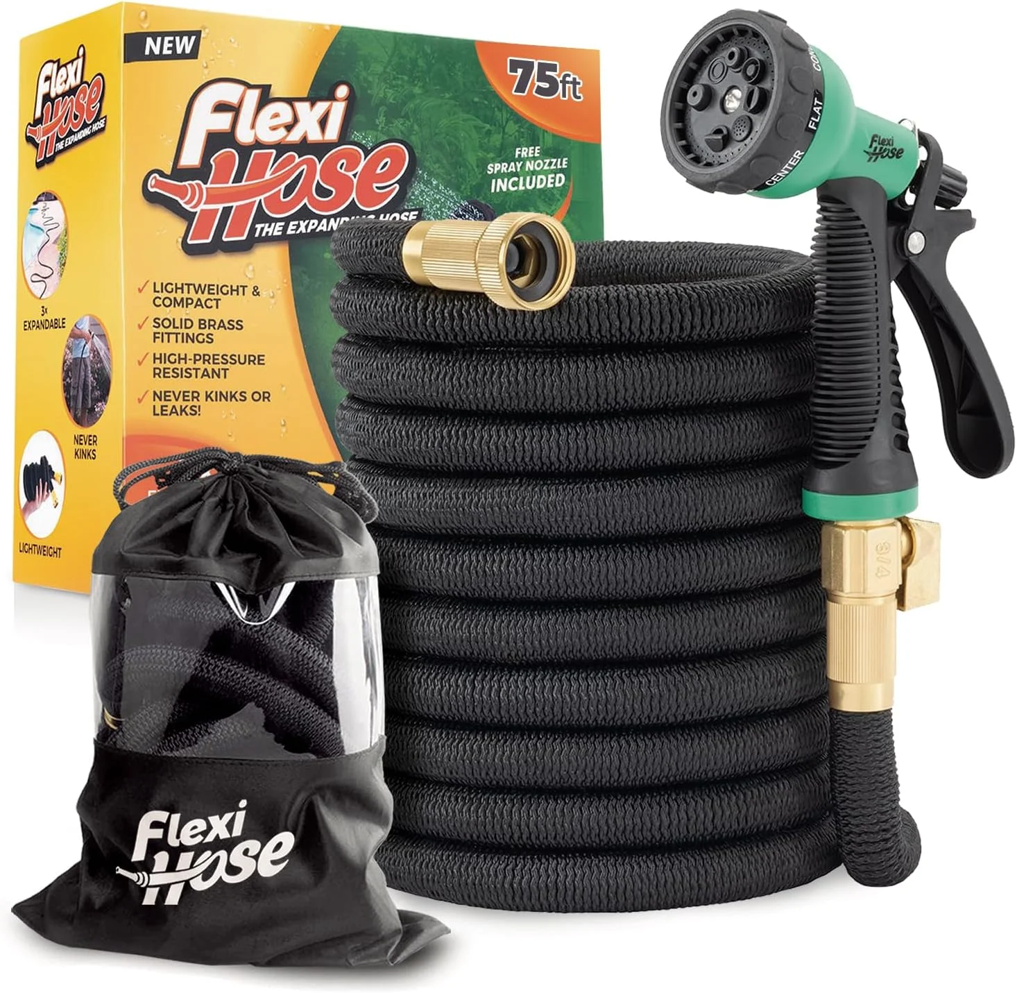 Hose Plus Expandable Garden Hose with 8 Function Nozzle, 100FT, Lightweight Retractable Garden Hose - Image 2