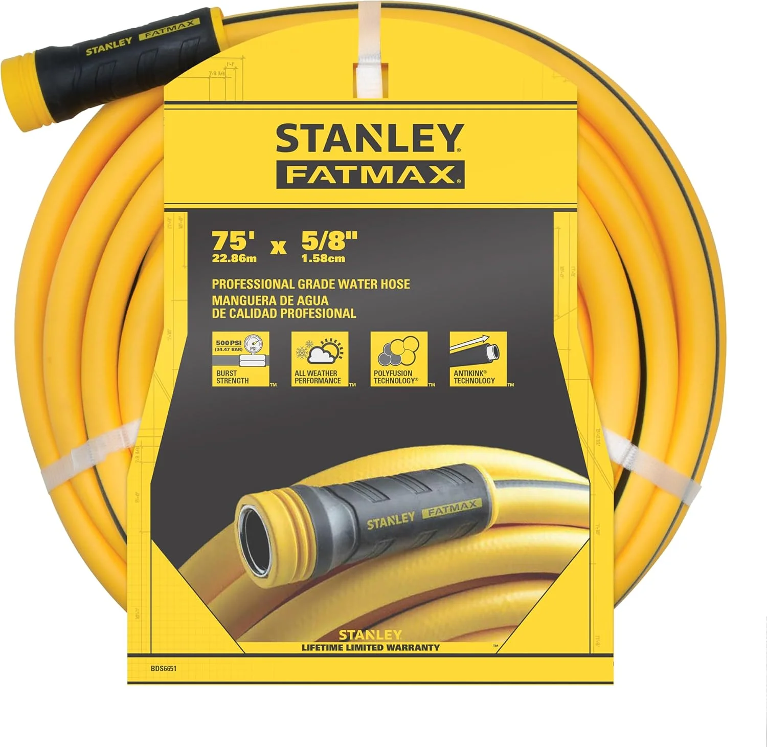 BDS6651 Fatmax Professional Grade Water Hose, 75' x 5/8 - Image 5