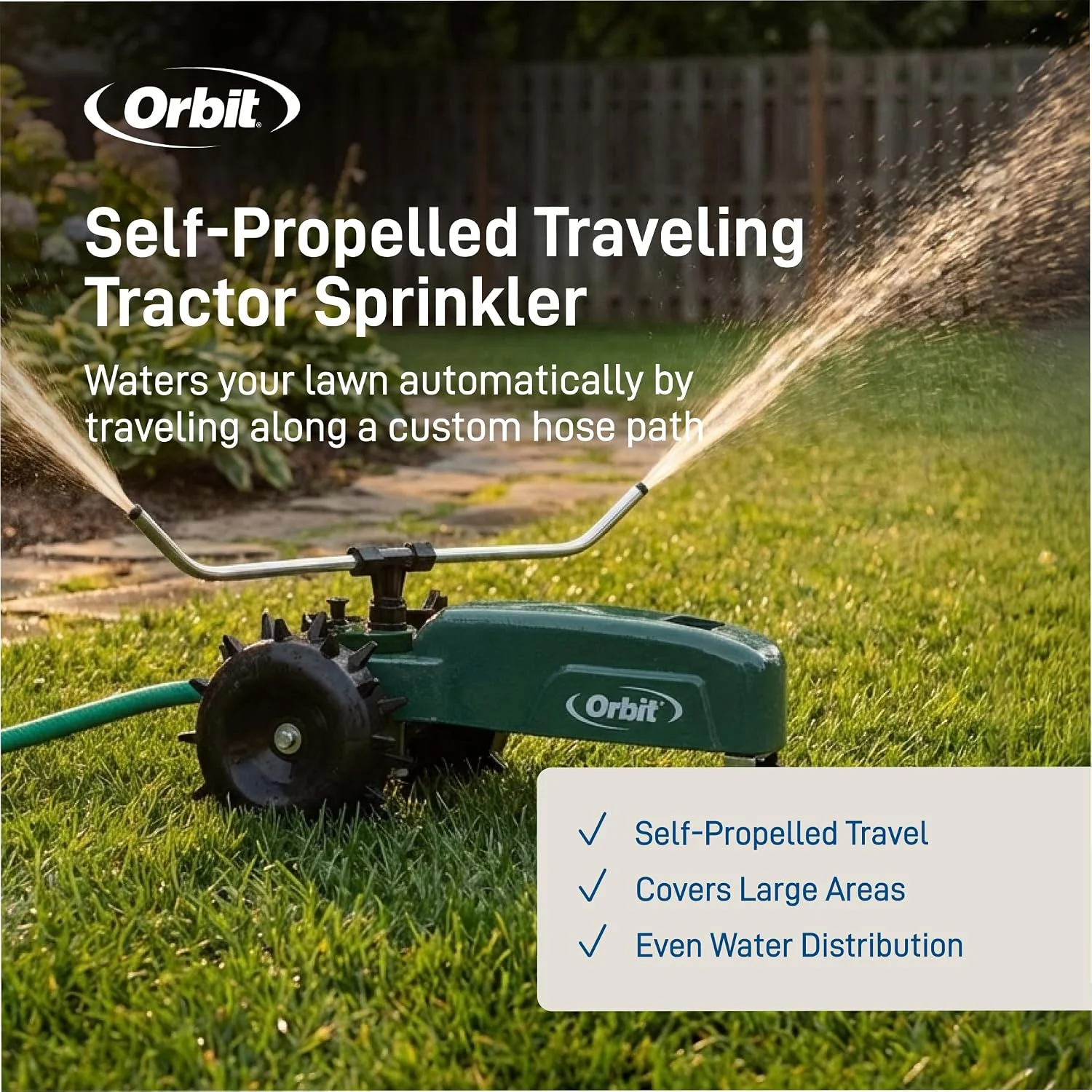 Traveling Tractor Water Sprinkler, Self-Propelled Traveling Sprinkler for Wide Lawn Coverage - Image 3
