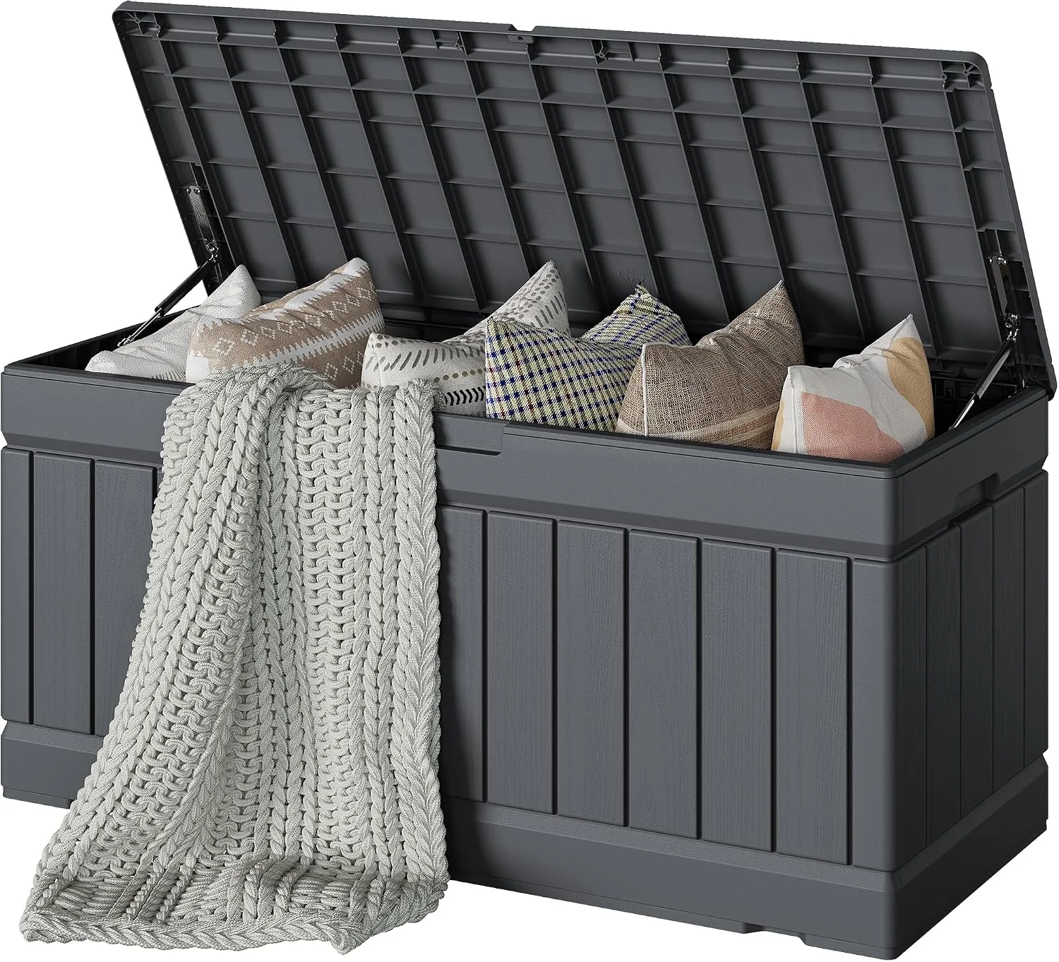 78 Gallon Deck Box, Waterproof Resin Outdoor Storage Box - Image 27