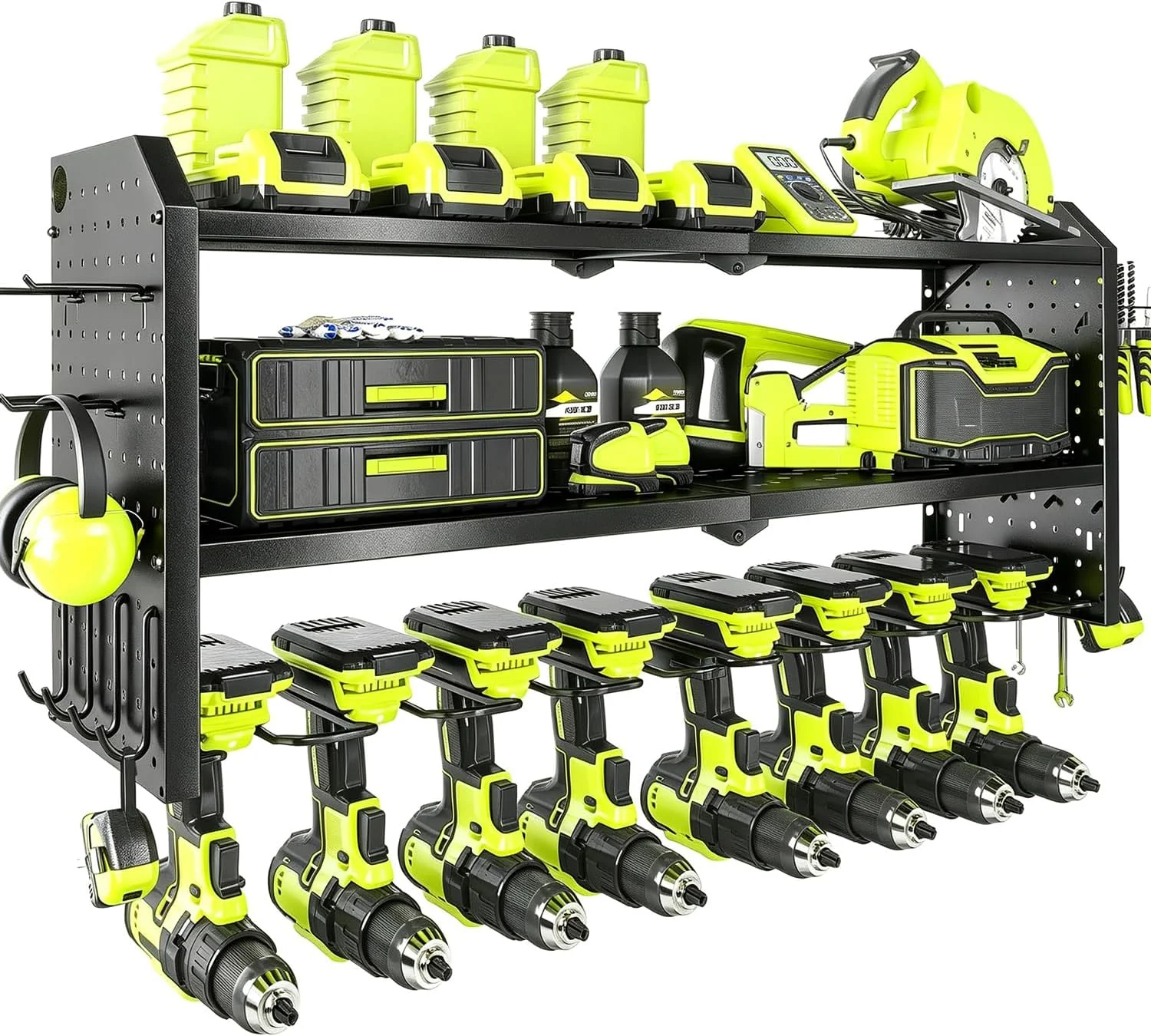 Power Tool Organizer, 4 Layer Drill Holders Wall Mount, Heavy Duty Metal Organizers and Storage Rack for Garage - For Garage Organization - Image 5