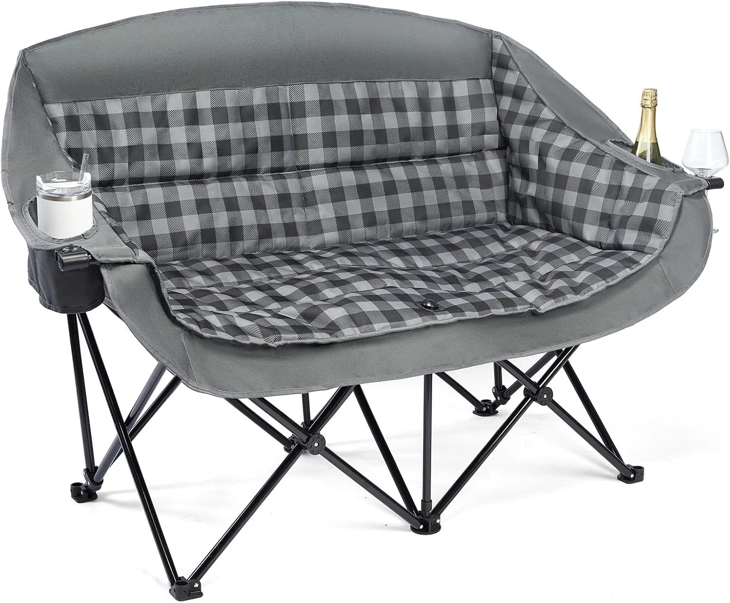 Camping Chairs for Adults, Heavy Duty Padded Outdoor Folding Lawn XL Camp Chair with Cup Holder Cooler Pockets - Image 11
