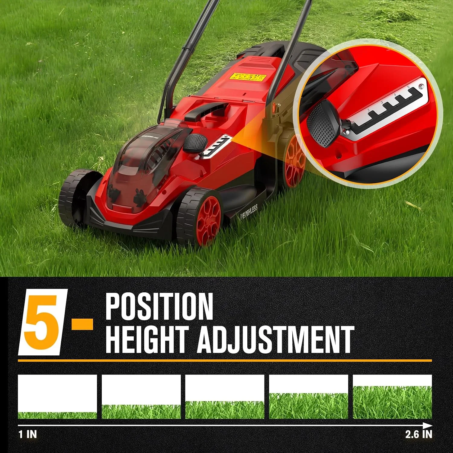 14 Cordless Lawn Mower Compatible with Milwaukee M18 Battery - For Lawn Care - Image 5