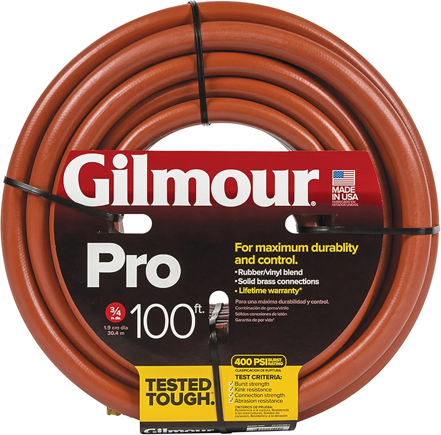 Pro Commercial 3/4 x 100' Heavy Duty Water Hose, Durable and Kink Resistant 100 ft Garden Hose