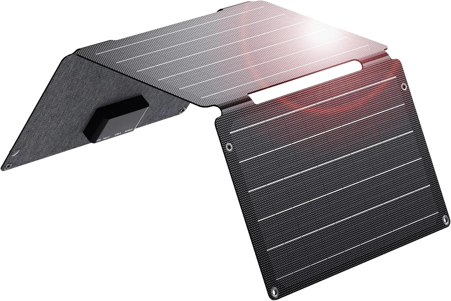 28W Solar Panel Charger with Dual USB-C and USB-A, Portable Solar Phone Charger for Camping - Image 2