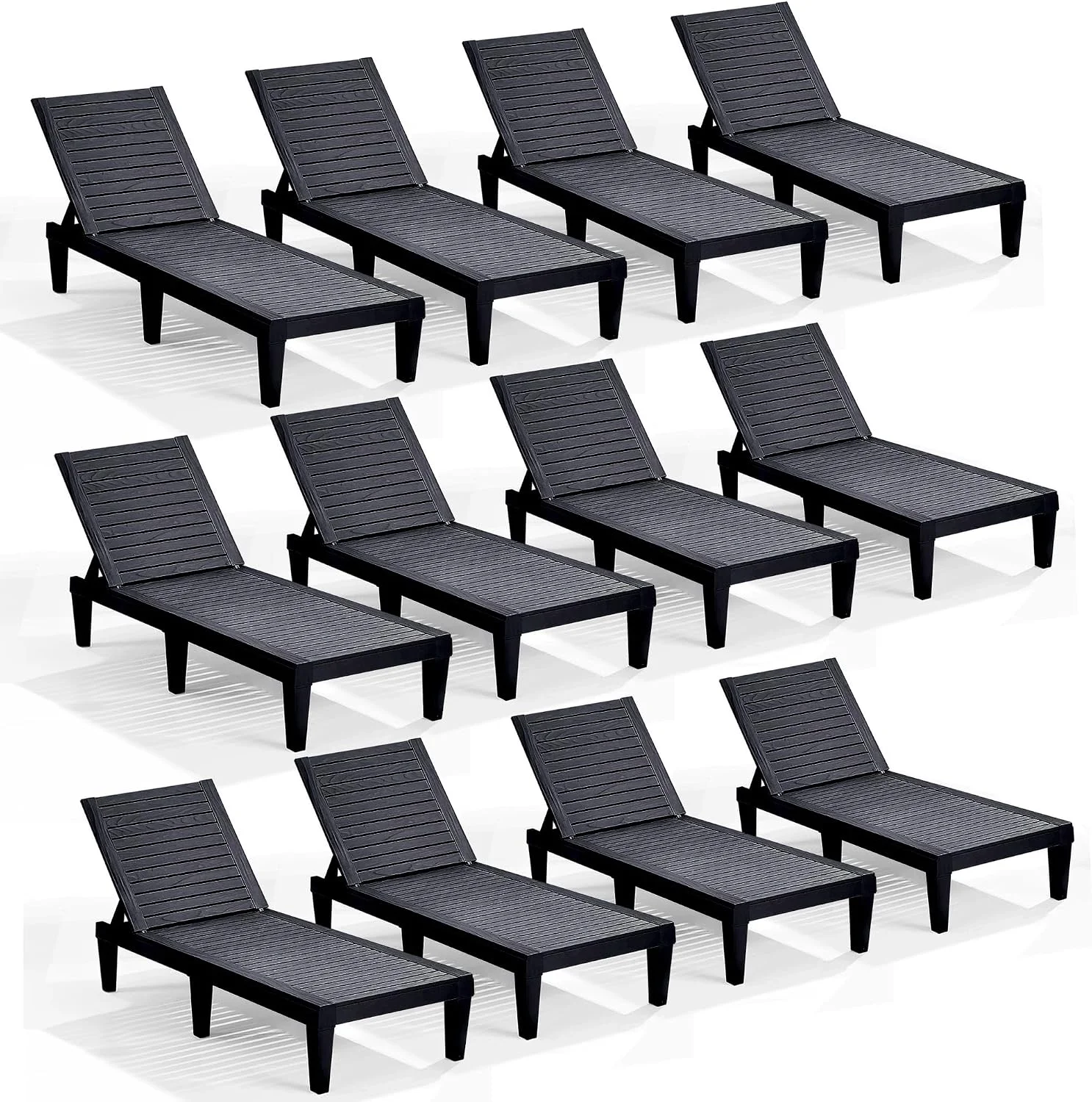 Lounge Chair Outdoor, Tanning Chair, Chaise Lounge Outdoor Set of 2, 5 Adjustable Positions - Image 31