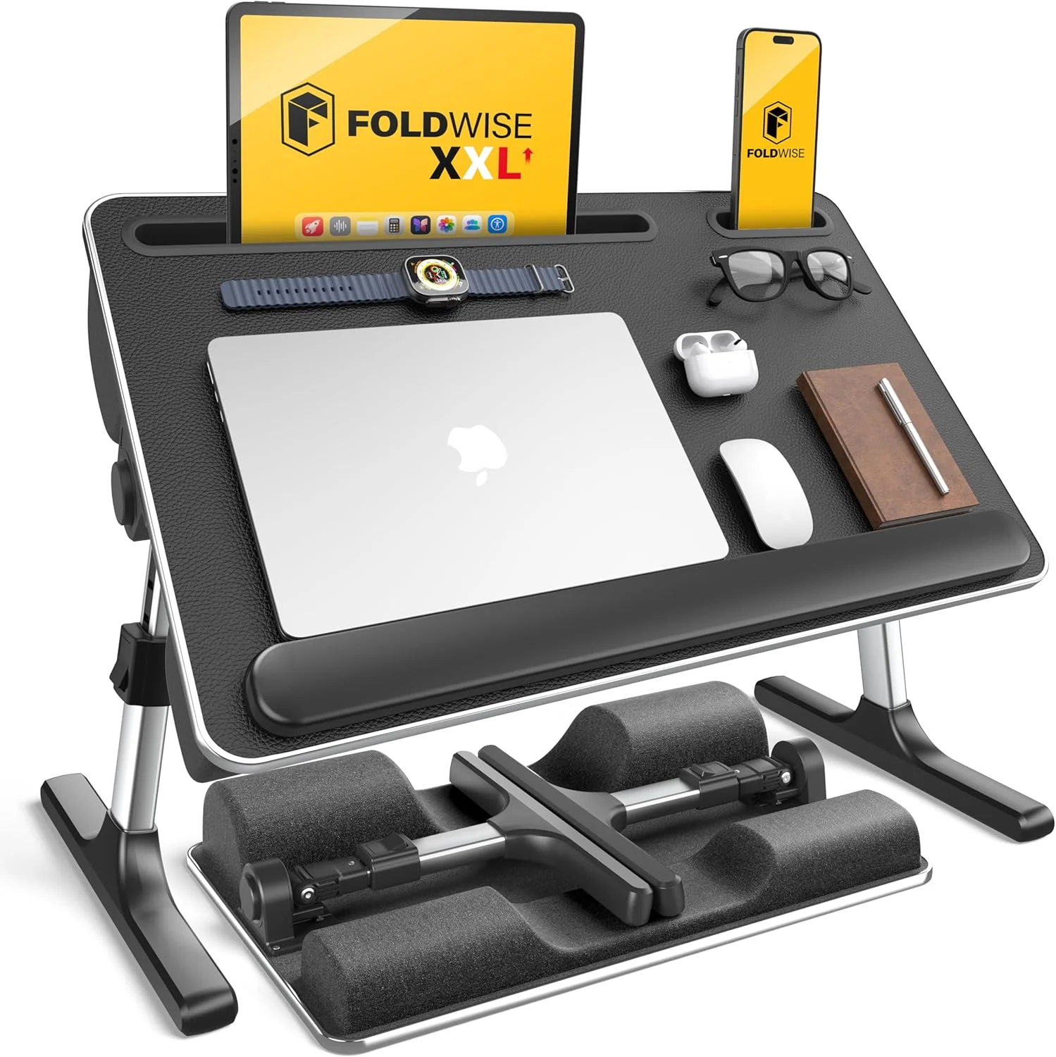 2-in-1 Lap & Bed Desk with Soft Cushions, Adjustable Height & Angle