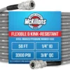 QC Installed Pressure Washer Hose 50 ft, Flexible & Kink-resistant, Steel-Braided & Durable- 3/8 QC