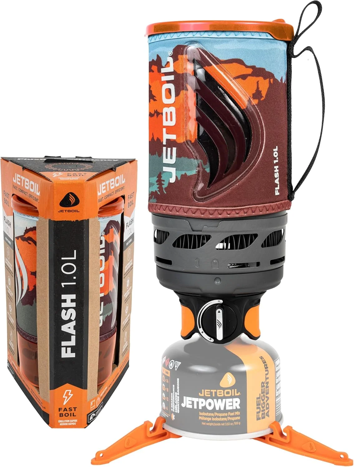 Flash Portable Fast Boil Stove for Camping and Backpacking with 1-Step Auto Ignition, Propane/Isobutane Burner