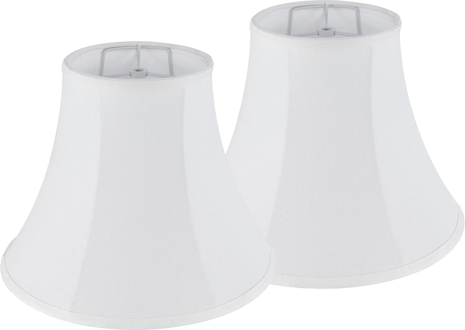 White Bell Lamp Shades Set of 2 Medium Shade 6.7``Top x 13``Bottom x 10``High(Spider) Traditional Lampshade for - Image 8