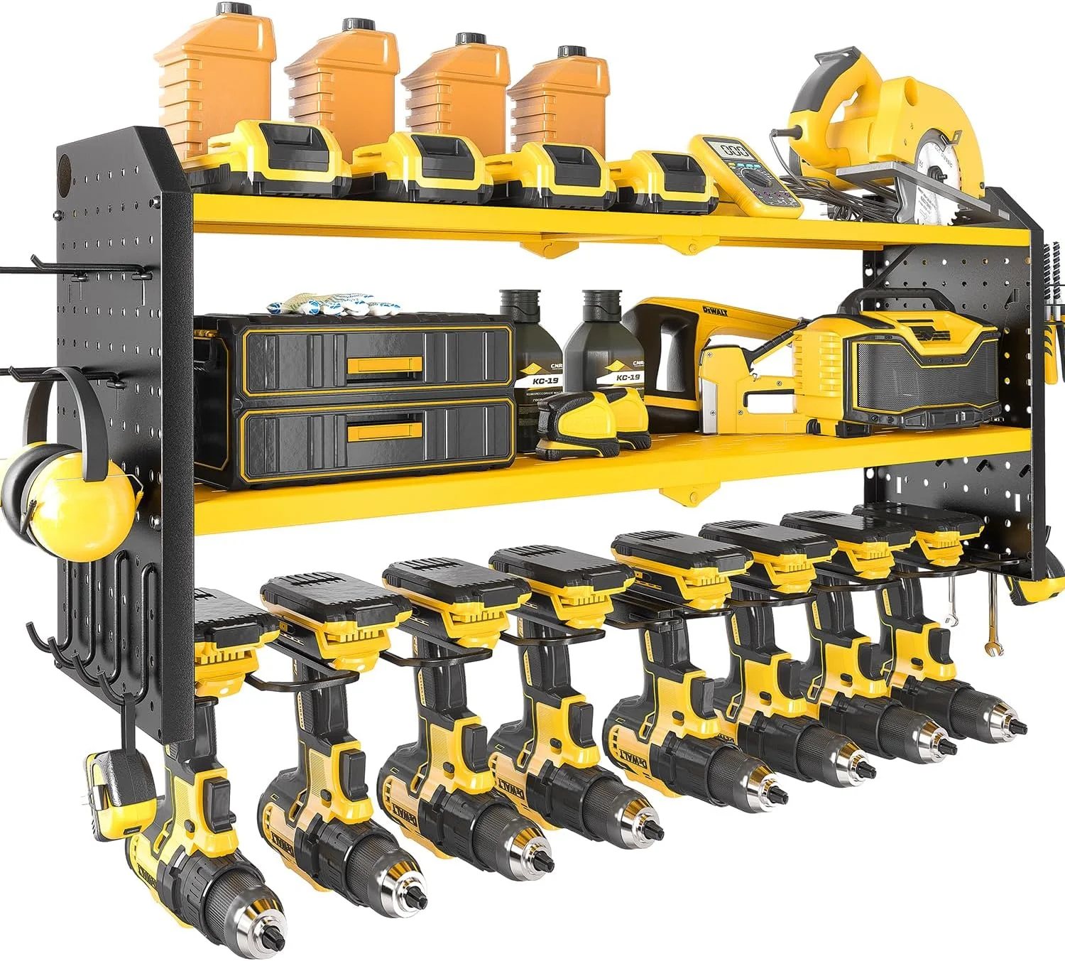 Power Tool Organizer, 4 Layer Drill Holders Wall Mount, Heavy Duty Metal Organizers and Storage Rack for Garage - For Garage Organization - Image 7
