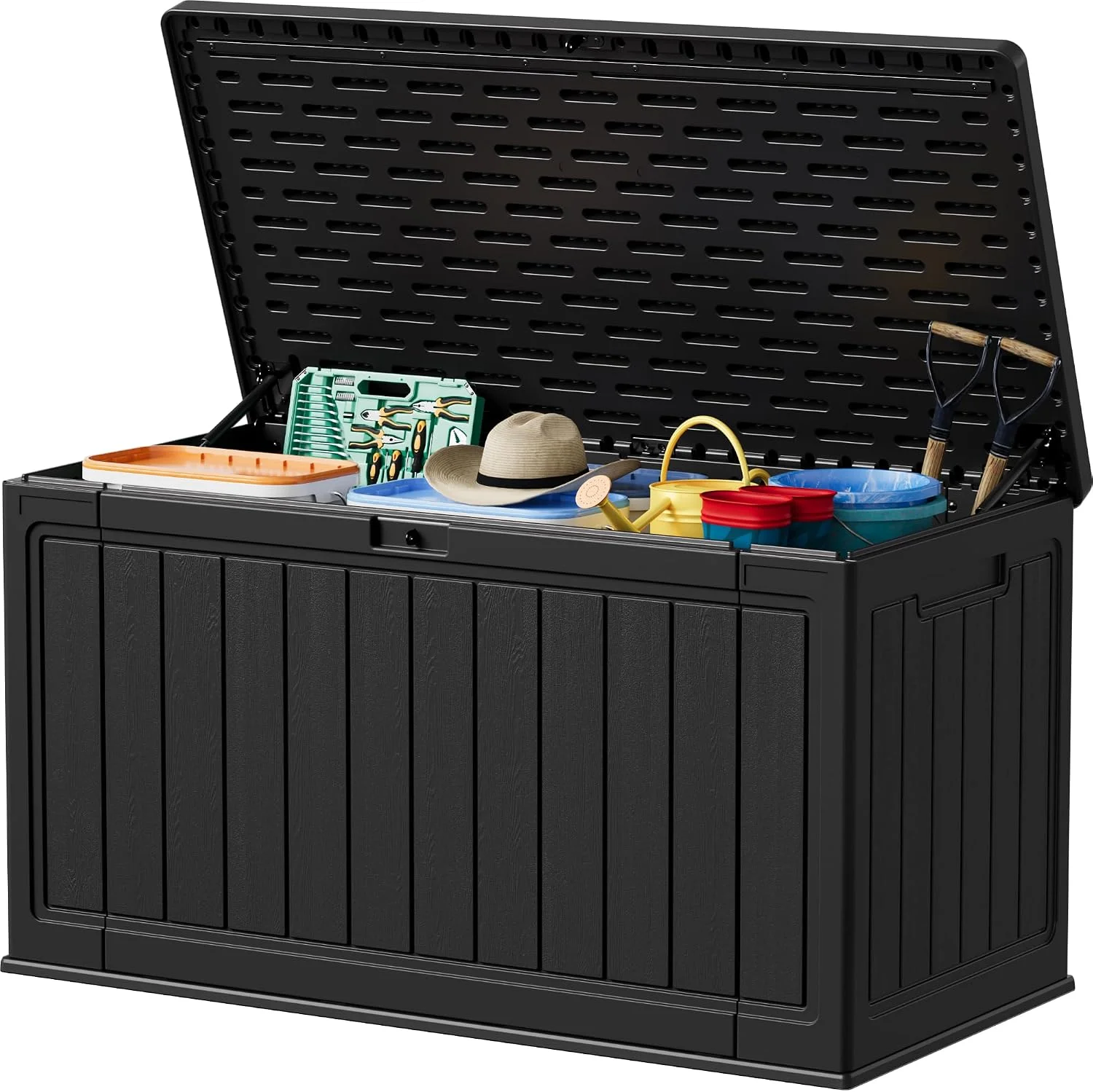 78 Gallon Deck Box, Waterproof Resin Outdoor Storage Box - Image 5