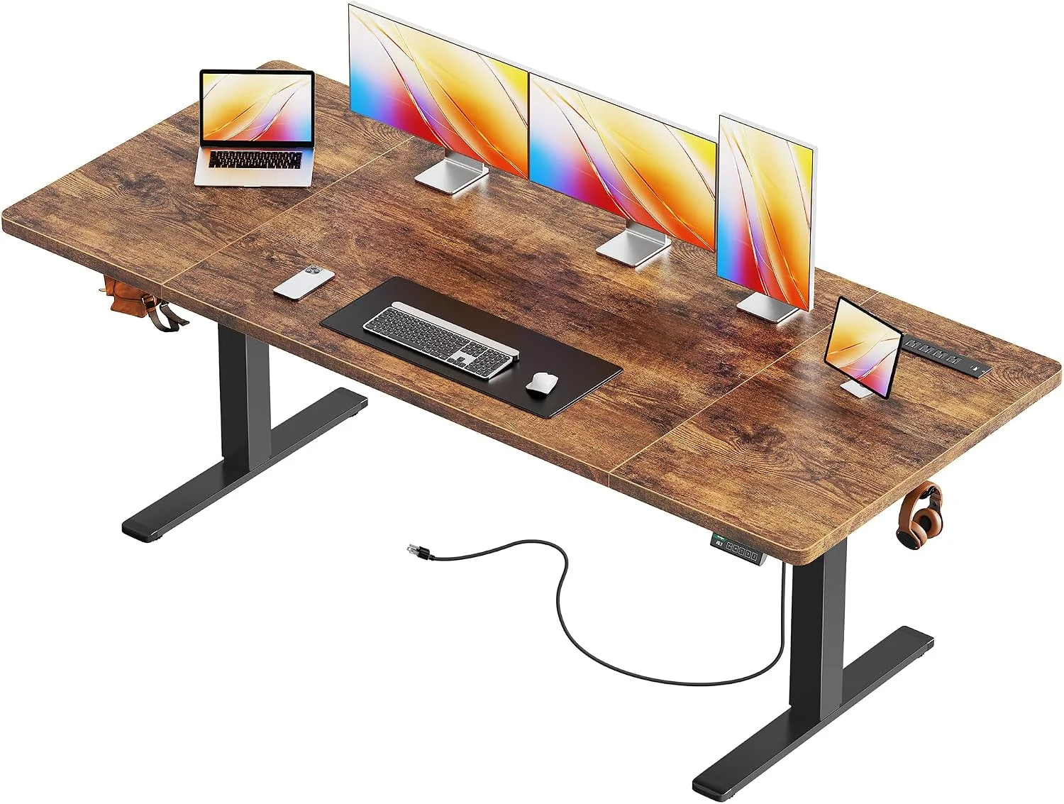 Electric Standing Desk with Power Outlets and USB-C Port, 47 X 24 Inch Height Adjustable Desk - Image 2