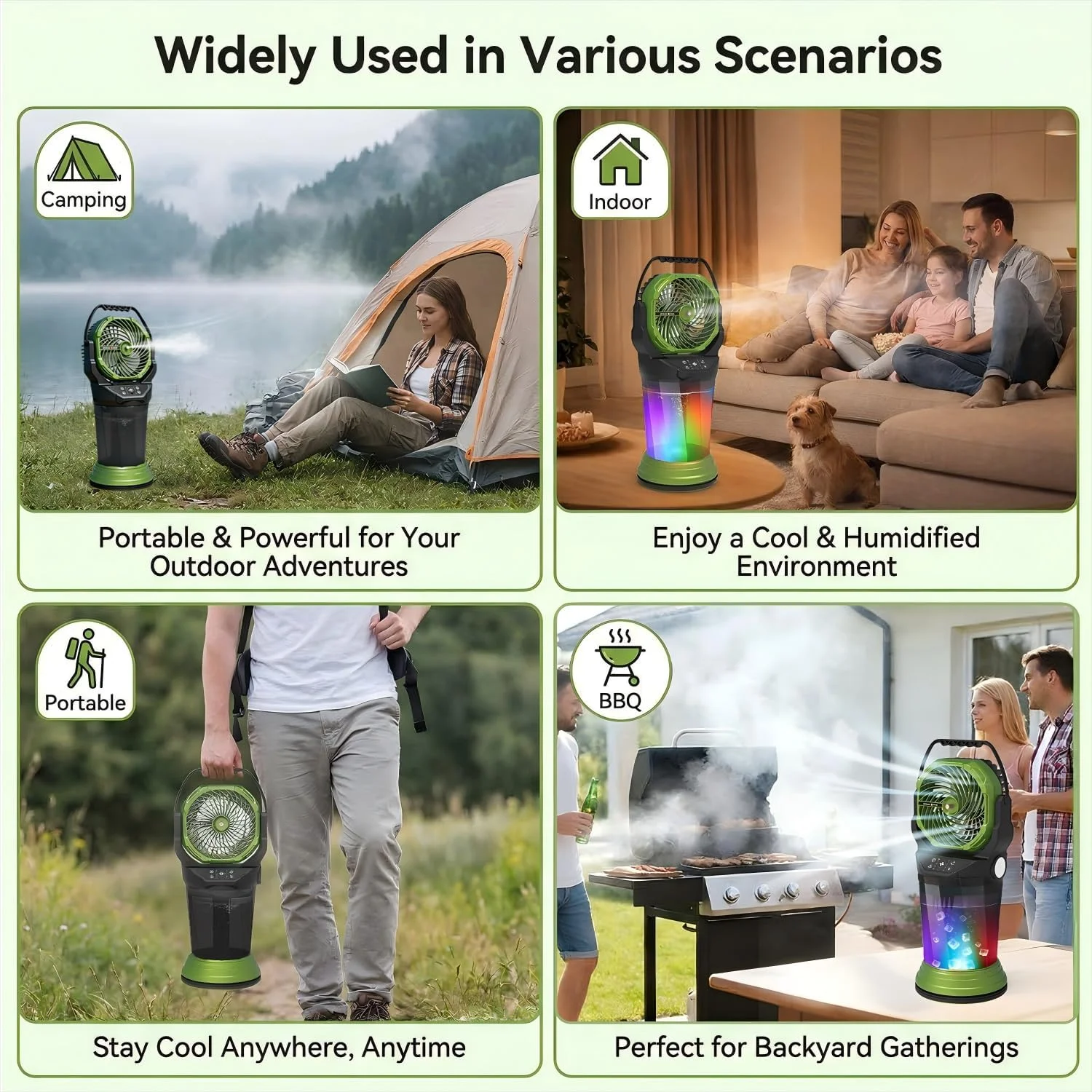 Misting Fan with Remote, 2L Water Tank & 2 Spray Modes, 30000mAh Rechargeable Outdoor Cooling Fan - Image 7