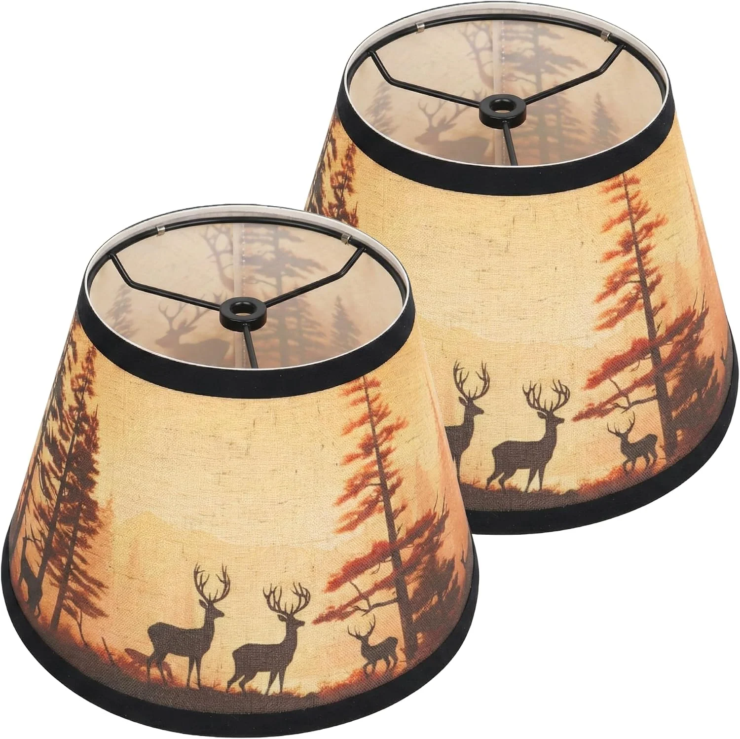 Deer Printed Empire Lamp Shades Set of 2 - Image 4