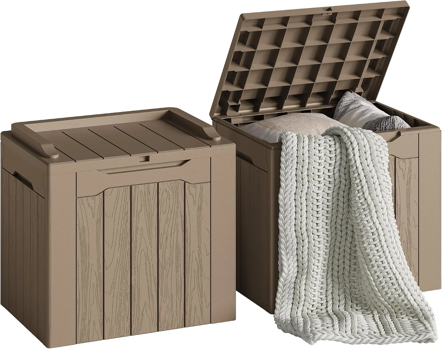 78 Gallon Deck Box, Waterproof Resin Outdoor Storage Box - Image 15