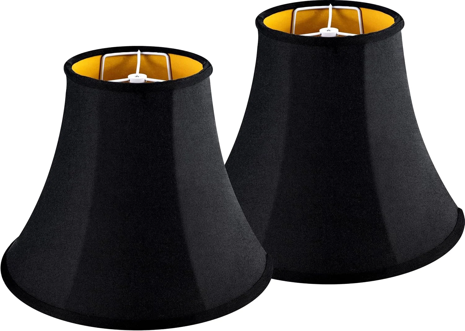 White Bell Lamp Shades Set of 2 Medium Shade 6.7``Top x 13``Bottom x 10``High(Spider) Traditional Lampshade for - Image 7