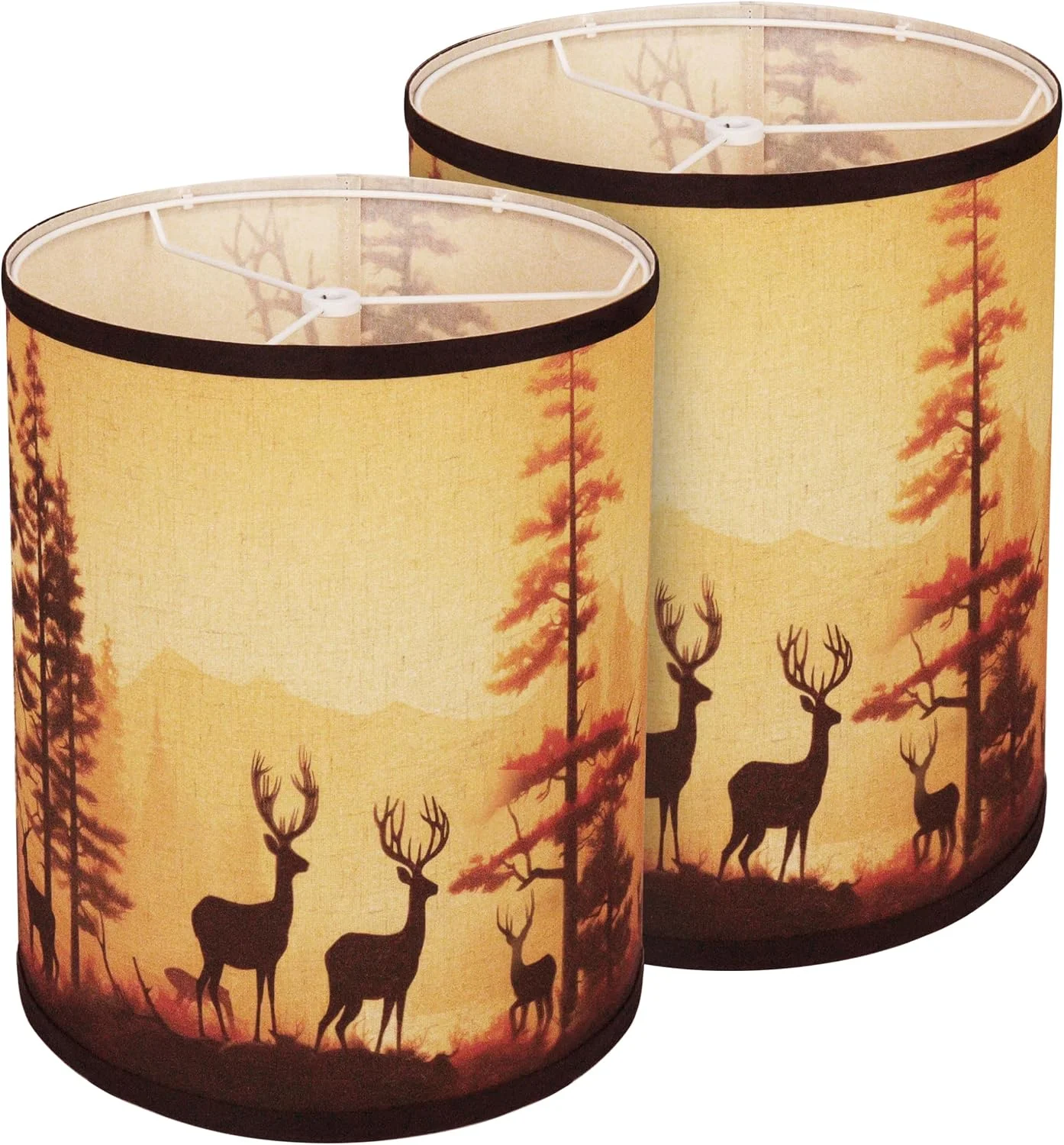 Deer Printed Empire Lamp Shades Set of 2 - Image 2