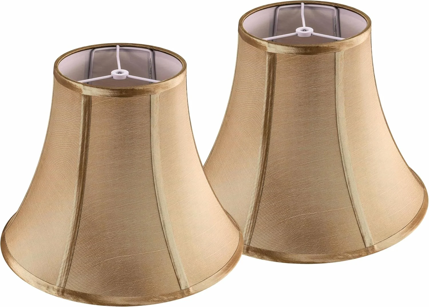 White Bell Lamp Shades Set of 2 Medium Shade 6.7``Top x 13``Bottom x 10``High(Spider) Traditional Lampshade for - Image 5