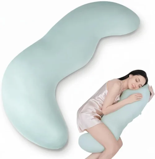 AISLEEP Body Pillow for Adults, Full Body Pillow for Side Sleepers, Long Bed Pillow, Memory Foam Firm Pillow, Pea Pod Shape Long Pillow for Pregnancy Sleeping Full Body Support