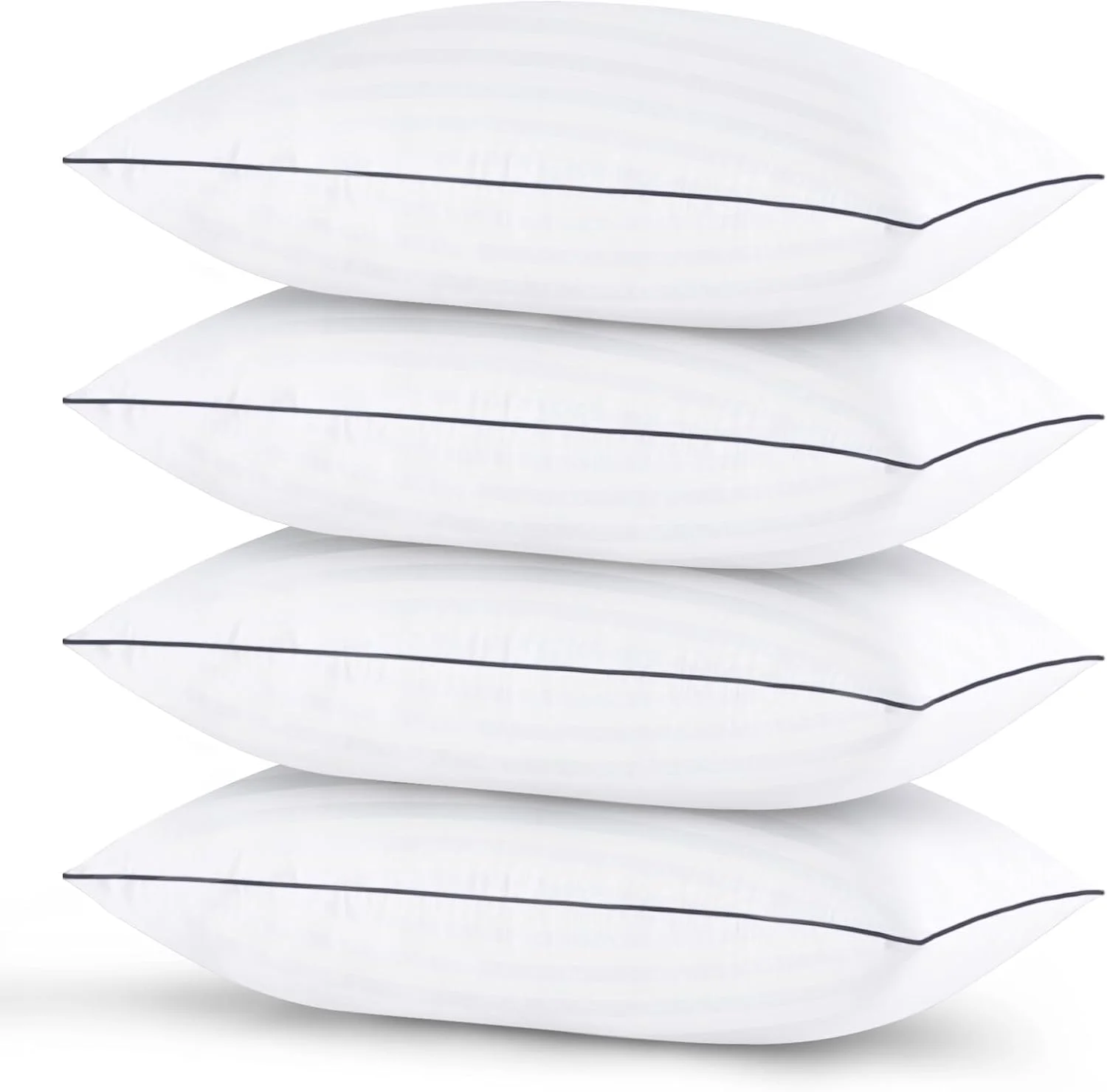 Pillows Standard Size Set of 4 - Bed Pillows for Sleeping 4 Pack, Cooling Supportive Hotel Pillows with Premium Soft Down Alternative Fill for Side Stomach and Back Sleepers