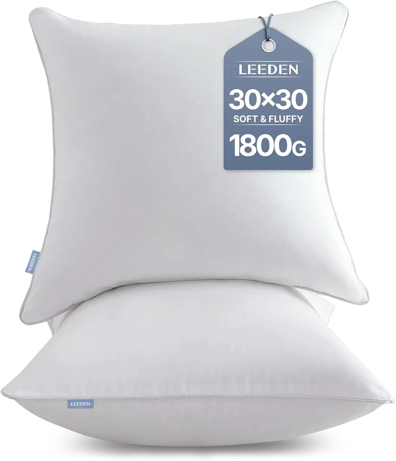 Leeden 18x18 Throw Pillow Inserts Set of 2, Fluffy Pillow Inserts - Image 3