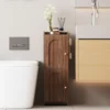 Rattan Bathroom Storage Cabinet with 2 Doors and Adjustable Shelf