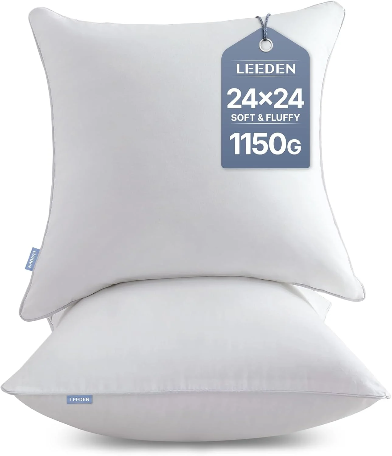 Leeden 18x18 Throw Pillow Inserts Set of 2, Fluffy Pillow Inserts - Image 2