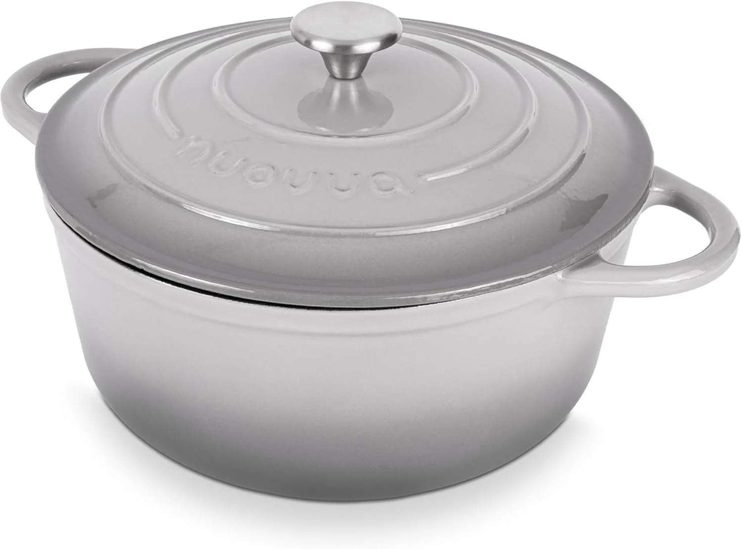 Nuovva Enamelled Cast Iron Dutch Oven Pot with Lid-6.4 Quart Non Stick Casserole Pot-Heavy Duty & Oven Safe up to 500° F for Bread Baking, Braising, Stews, Roasting - 28cm Dark Blue