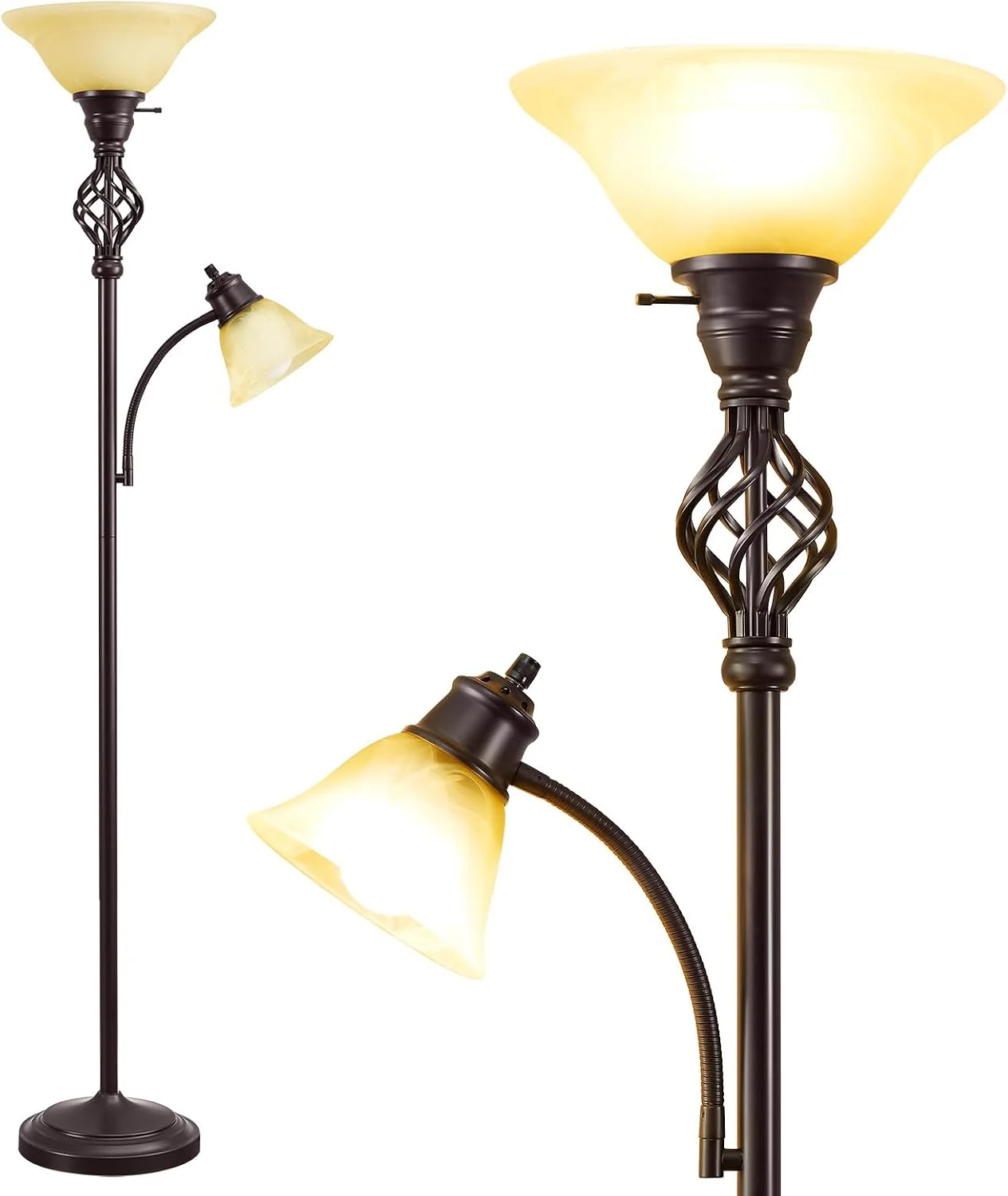 Torchiere Floor Lamp for Living Room, LED Standing Reading Light - Image 4