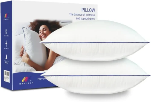 Wuuyuef 20x20 Pillow Inserts Set of 2, Hypoallergenic Machine Washable Fluffy Microfiber Cushions, Premium Soft Throw Pillow Stuffer for Couch , Sofa – White