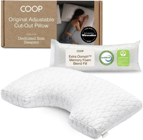 Alternative view of Coop Home Goods Original Adjustable Pillow, Queen Size Bed Pillows for Sleeping, Cross Cut Memory Foam Pillows - Medium Firm Back, Stomach and Side Sleeper Pillow, CertiPUR-US/GREENGUARD Gold