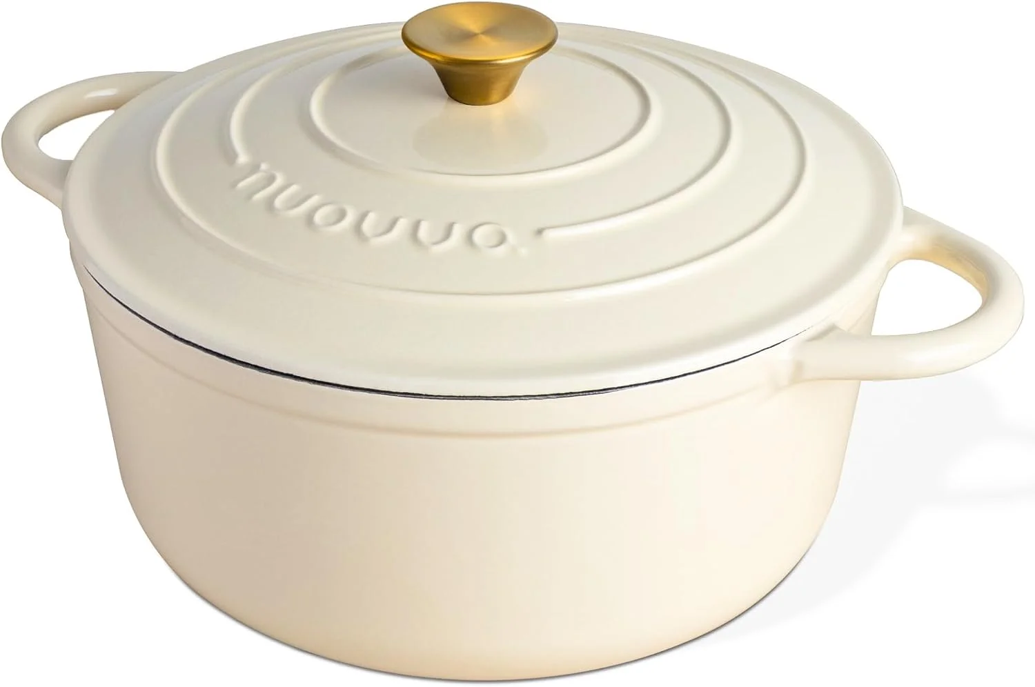 Nuovva Enamelled Cast Iron Dutch Oven Pot with Lid-6.4 Quart Non Stick Casserole Pot-Heavy Duty & Oven Safe up to 500° F for Bread Baking, Braising, Stews, Roasting - 28cm Dark Blue - Image 2
