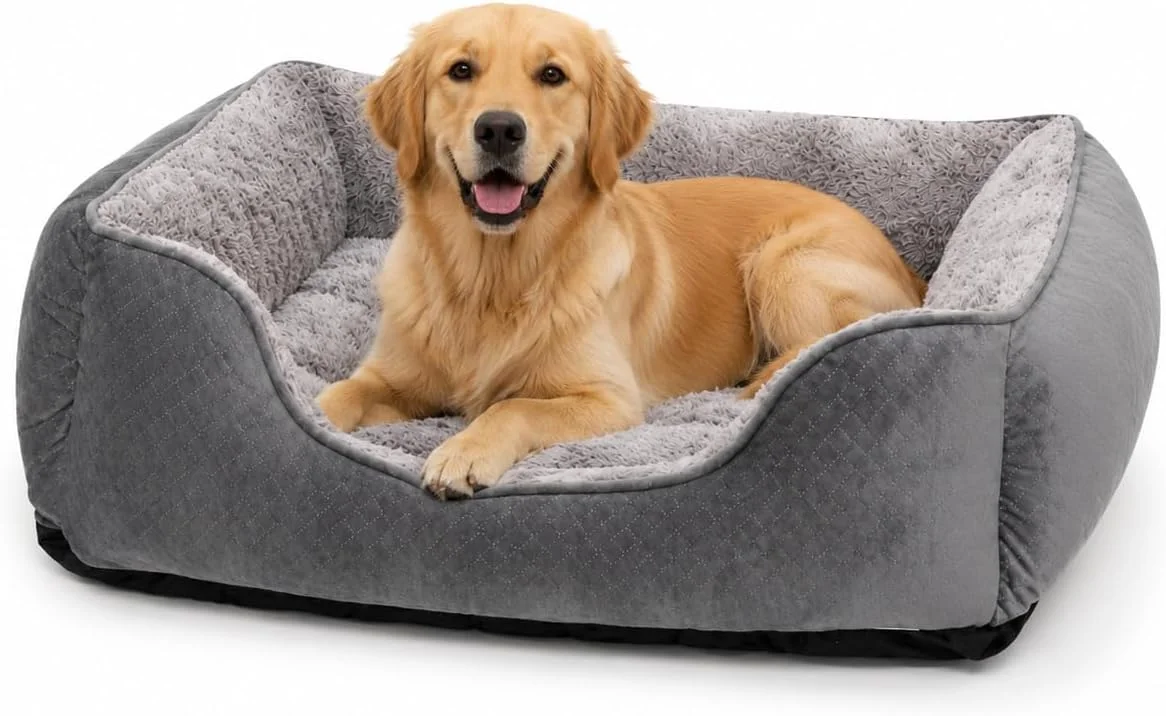Dog Bed for Medium Dogs, Super Soft Rectangle Washable Dog Beds - Image 2
