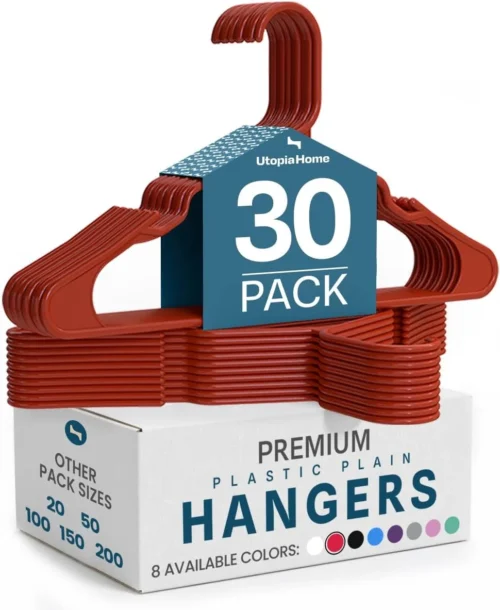 Utopia Home Plastic Hangers 50 Pack – Space Saving White Hangers
