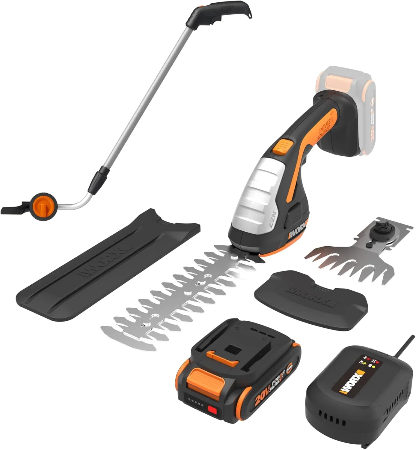 Cordless Grass Shear & Shrub Trimmer, 20V 4 + 8 Bush Trimmer, WG801 - Image 2