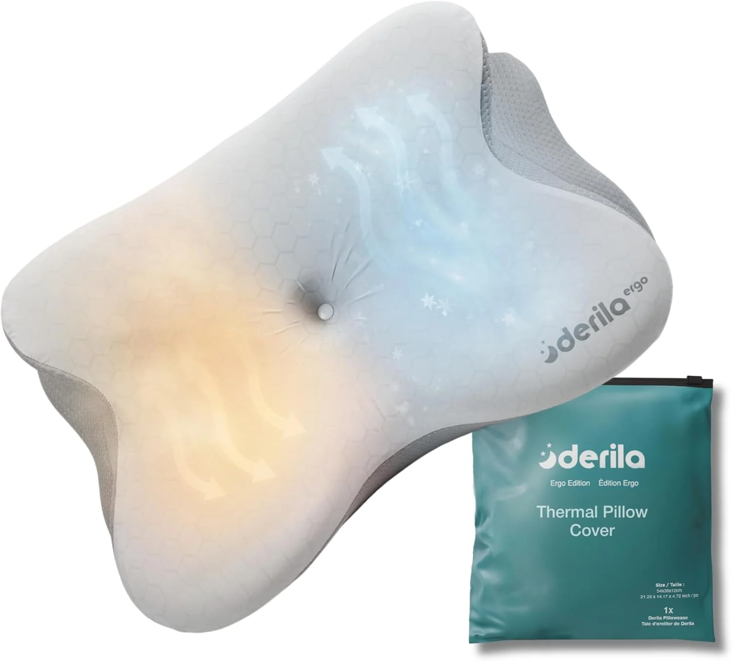 Derila Ergo Cervical Neck Pillow, Memory Foam Contour, 54 x 36 x 12 cm - Image 3