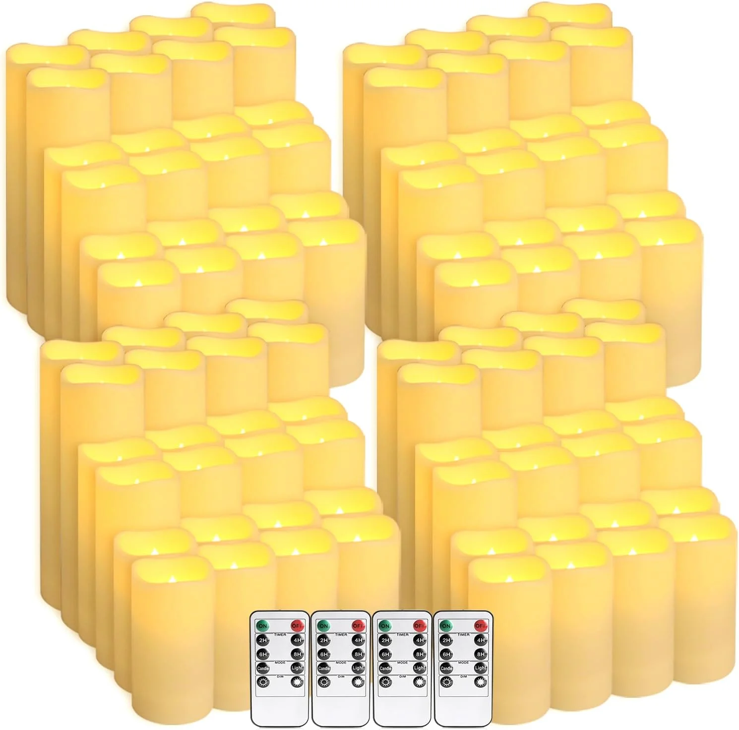24-Pack LED Flameless Candles with Remote Control -Flickering Electric Candles- Timer Candles -3D Flame, for Halloween Christmas Parties, Wedding - Image 3
