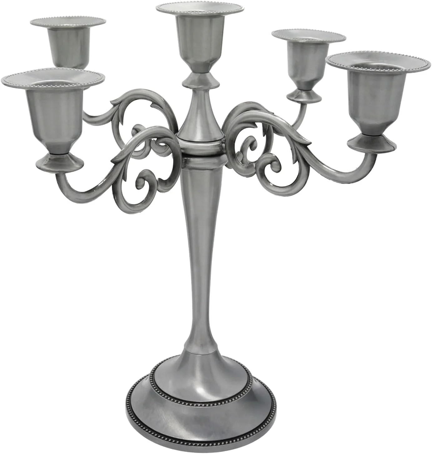 5-Arm Black Metal Candelabra Halloween Taper Holder Decor